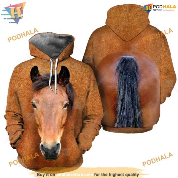 Horse Full Head And Body Animal Costume All Over Printed 3D Hoodie