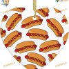 Hot Dog Heart Ornaments Personalized Family Christmas Tree Decor