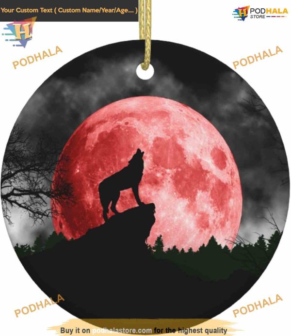 Howling Wolf 2023 Ornament, Unique Family Christmas Tree Decoration