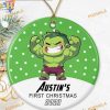 Hulk Baby's First Christmas Ornament, Personalized 1st Christmas Ornament, Superhero