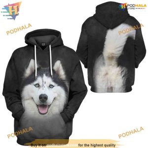 Husky Dog Costume Full All Over Printed 3D Hoodie Sweatshirt 1