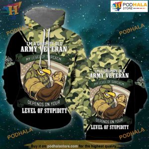 I'm A Grumpy Old Army Veteran Eagle 3D Hoodie Sweatshirt