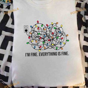 I’m fine everything is fine Christmas Lights Shirt, Lighting Up the Holidays