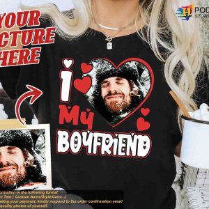I Love My Boyfriend Custom Photo Shirt, Personalized Xmas Gift Idea