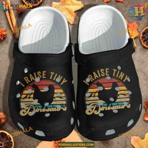 I Raise Tiny Dinosaurs Vintage Chicken Silhouette Crocs, Trending Gifts