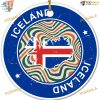 Iceland Flag Map Ornament, Family Tree Decoration
