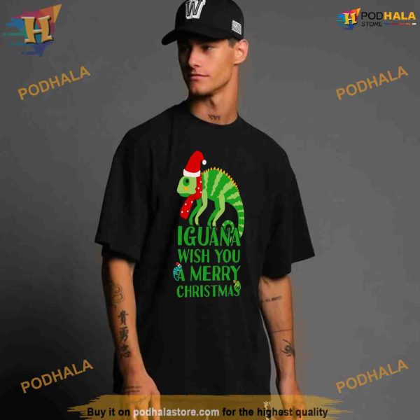 Iguana Wish You A Merry Christmas Shirt For Women Men