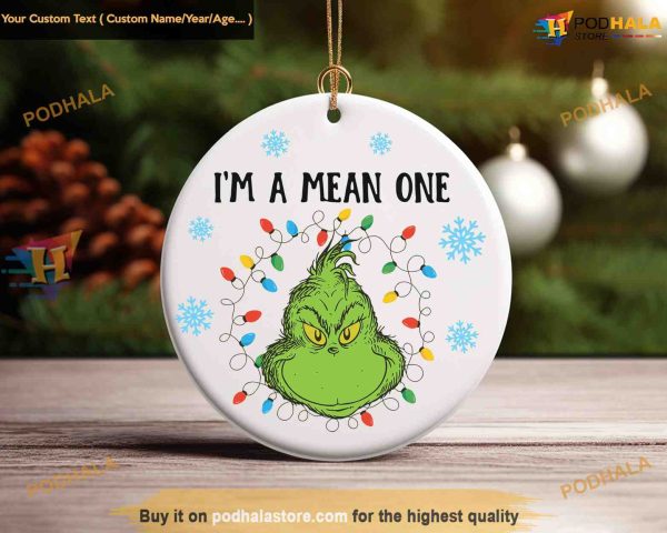 I’m The Mean One Grinch Xmas Ornament, Unique Grinch Tree Decorations