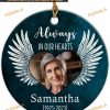 In Our Hearts 2023 Custom Remembrance Christmas Ceramic Ornament, Memorial Keepsake