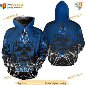 Indianapolis Colts Pumpkin Skull 3D Hoodie, NFL Merchandise