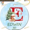 Initial Custom Name Snowman Decor Ornament, Personalized Family Christmas Ornaments