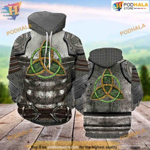 Irish Armor Knight Warrior Patrick's Day 3D Hoodie Sweatshirt