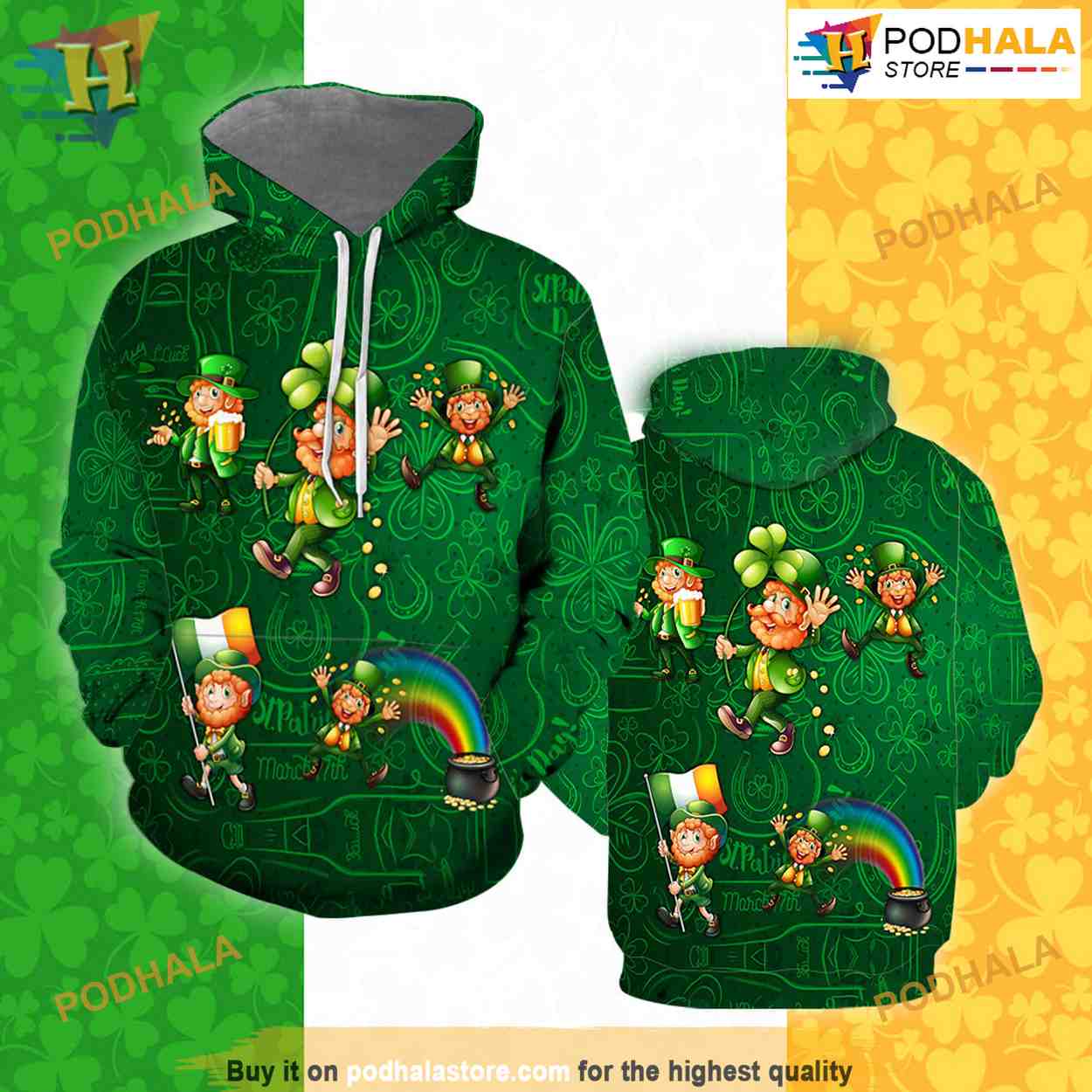 Irish Saint Patrick Day All Over Printed 3D Hoodie Sweatshirt Irish Saint Patrick Day All Over Printed 3D Hoodie Sweatshirt