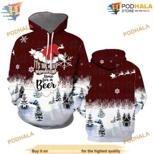 It's The Most Wonderful Time For A Beer 3D Funny Hoodie Christmas