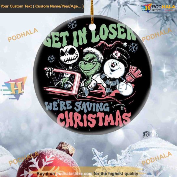 Jack & Grinch Ornament Combo, Grinch Christmas Gifts for Fans