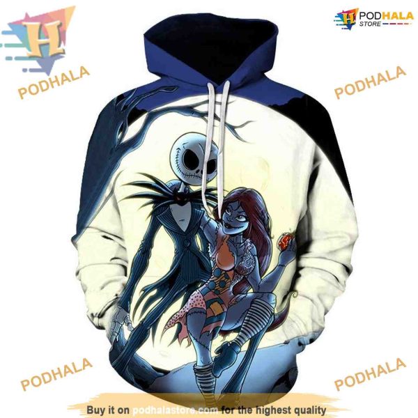 Jack & Sally 3D Anime Hoodie, Creative Christmas Gifts