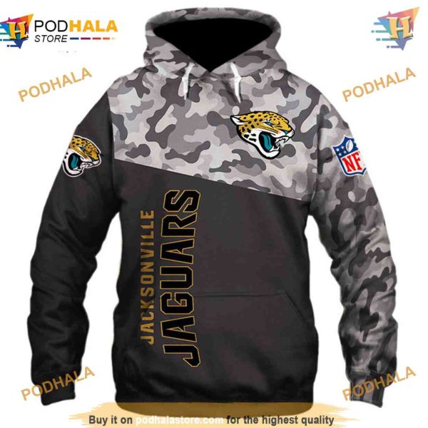 Jacksonville Jaguars Military NFL Hoodie 3D, Durable NFL Merchandise