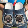 Jeans Theme Pug Crocs Classic Dog Lover Water Shoes, Stylish Clogs