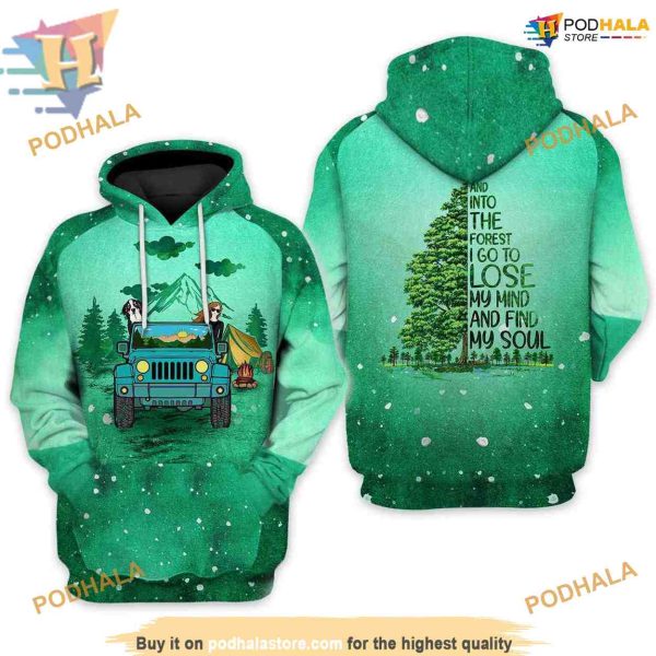 Jeep Girl Forest Camping Hoodie, A Creative Christmas Gift
