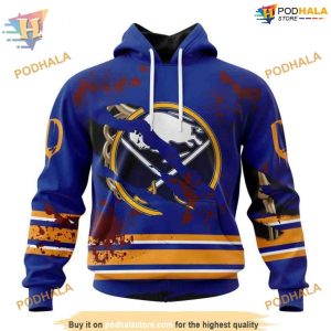 Jersey Ribs Halloween Design NHL Specialized Buffalo Sabres 3D Hoodie 1