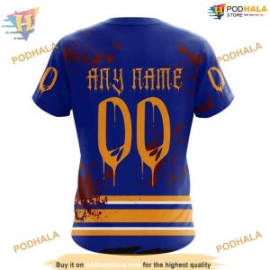 Jersey Ribs Halloween Design NHL Specialized Buffalo Sabres 3D Hoodie 4