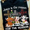Jesus & Milkcow Leopard Cross Christmas Shirt, Family Christmas Shirt Ideas