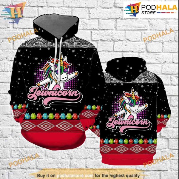 Jewnicorn 3D Funny Hoodie Christmas, Xmas Gifts