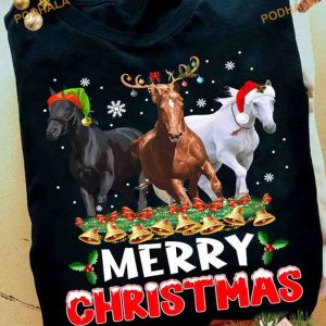 Jingle Bells Horse Christmas Shirt, Matching Family Xmas Shirt