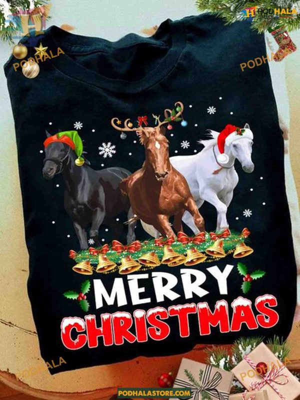 Jingle Bells Horse Christmas Shirt, Matching Family Xmas Shirt