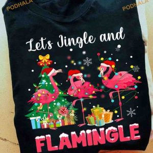Jingle Flamingle Christmas Flamingo Shirt, Funny Christmas Gift Ideas