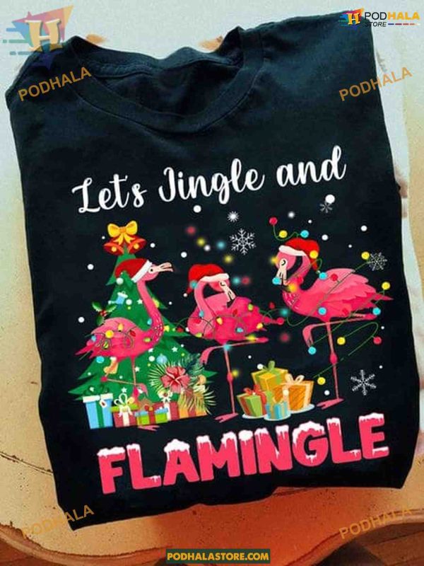 Jingle Flamingle Christmas Flamingo Shirt, Funny Christmas Gift Ideas