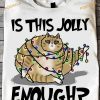 Jolly Fat Cat Christmas Shirt, Lighting Up the Festive Spirit