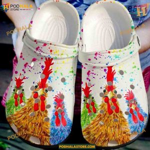 Joyful Feet with Cheery Chickens Classic Clogs, Funny Christmas Crocs