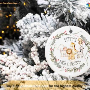Jungle Animal Baby's First Christmas Personalized Ornament