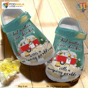 Just Another Wine Drinker Shoes Happy Time Crocs, Funny Christmas Gift Ideas