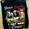 Just Want Cows Santa Shirt, Farm Lovers' Funny Xmas Gifts Essential