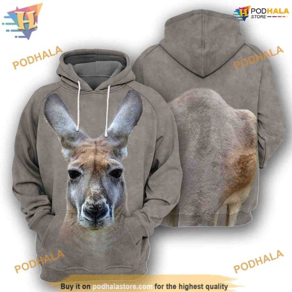 Kangaroo Full All Over Printed Funny Animal 3D Hoodie Sweatshirt