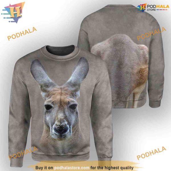 Kangaroo Full All Over Printed Funny Animal 3D Hoodie Sweatshirt