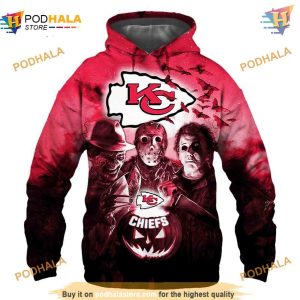Kansas City Chiefs Hoodie 3D Halloween Horror, Chiefs Apparel Gift