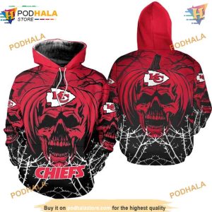 Kansas City Chiefs Hoodie 3D Halloween Pumpkin Print Chiefs Apparel 1