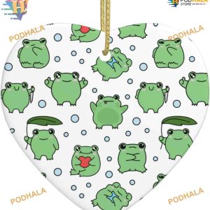 Kawaii Frogs Heart Ornament 2023, Family Christmas Tree Ornaments, Xmas Gift
