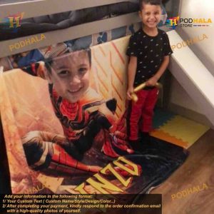 Kids Superhero Spiderman Blanket Custom Photo Boys Blanket Personalized Gift 3