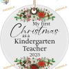 Kindergarten Teacher's First Christmas 2023, Personalized Family Christmas Ornaments
