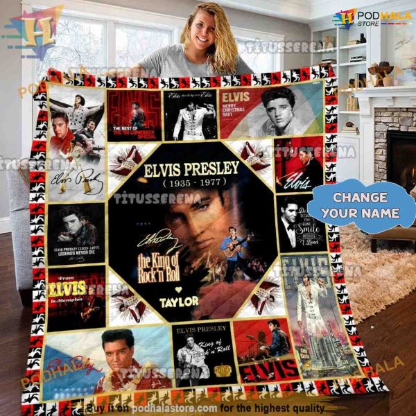 King of Rock Unique Elvis Presley Fleece Blanket