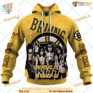 Kiss Band Style Personalized NHL Boston Bruins Hoodie 3D Rock Inspired Merch 1