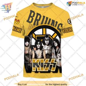 Kiss Band Style Personalized NHL Boston Bruins Hoodie 3D Rock Inspired Merch 2