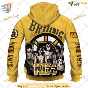 Kiss Band Style Personalized NHL Boston Bruins Hoodie 3D Rock Inspired Merch 3