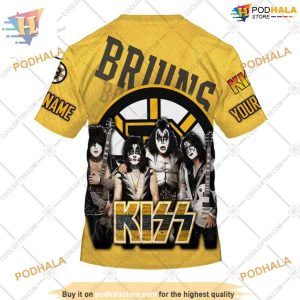 Kiss Band Style Personalized NHL Boston Bruins Hoodie 3D Rock Inspired Merch 4