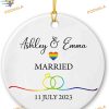 LGBTQ Married Couple Christmas Ornament 2023, Personalized Pride Keepsake