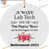 Lab Tech Retirement 2023 Ornament, Personalized Farewell Party Decor
